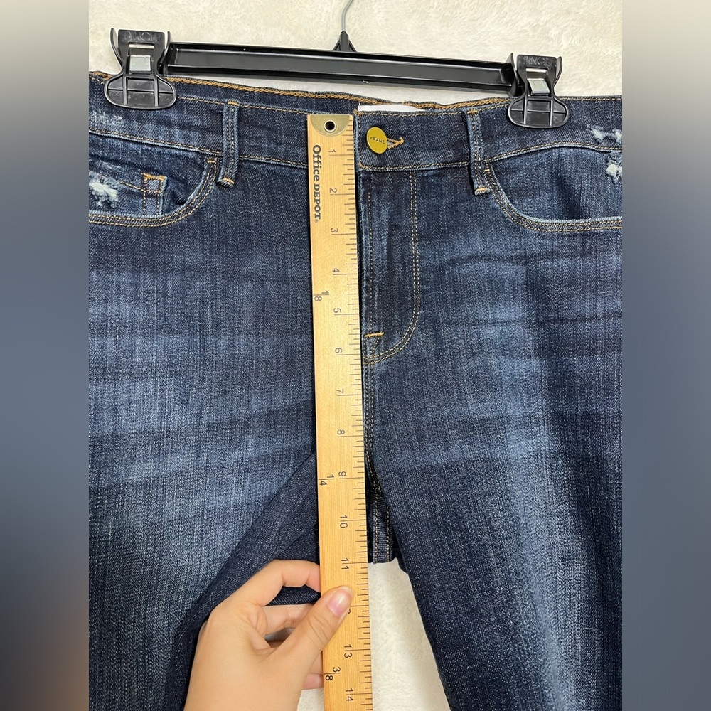 Frame Le Garçon Crop Dark Wash Blue Jeans Size 29 - Picture 8 of 10